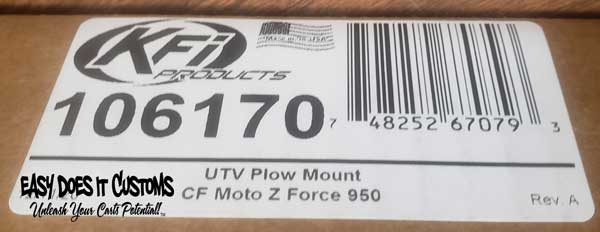 CFMOTO ZFORCE 950 HO (All) UTV 2022-2024 - KFI Plow Mount 106170