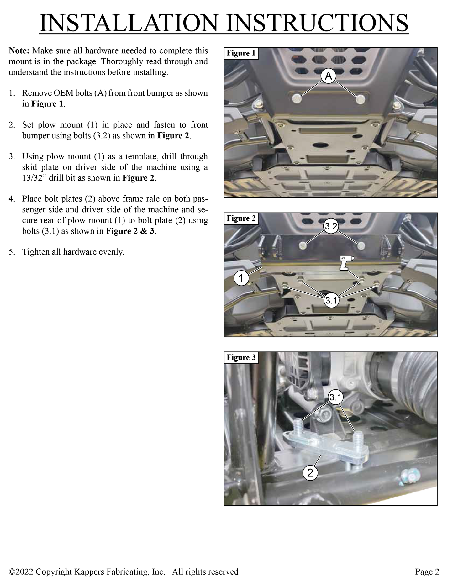 CFMOTO UFORCE 600 - 2021-2024 - KFI Plow Mount 106415