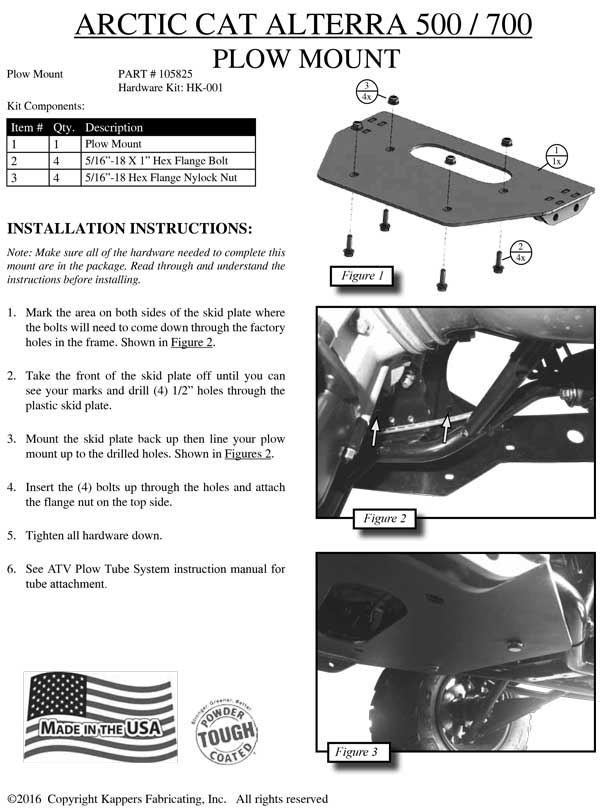 Tracker 570 EPS / Tracker 700 EPS - 2020-2021 - ATV KFI Plow Mount 105825