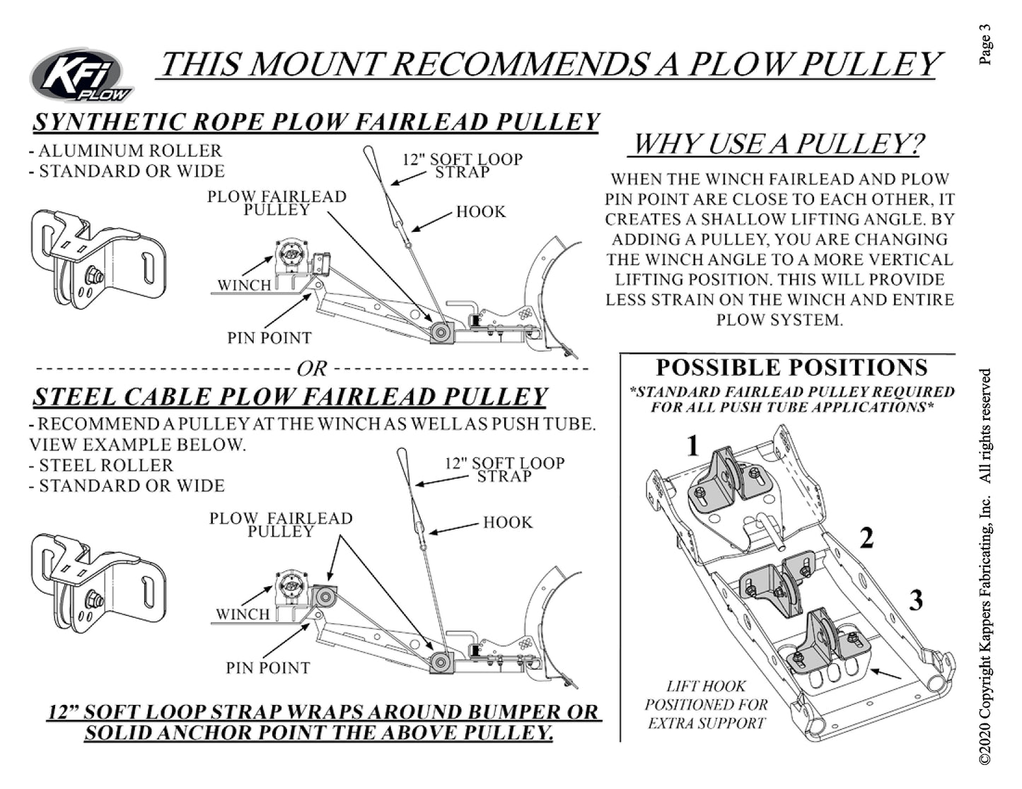 KFI Standard Plow Fairlead Pulley 106270 - Synthetic Cable