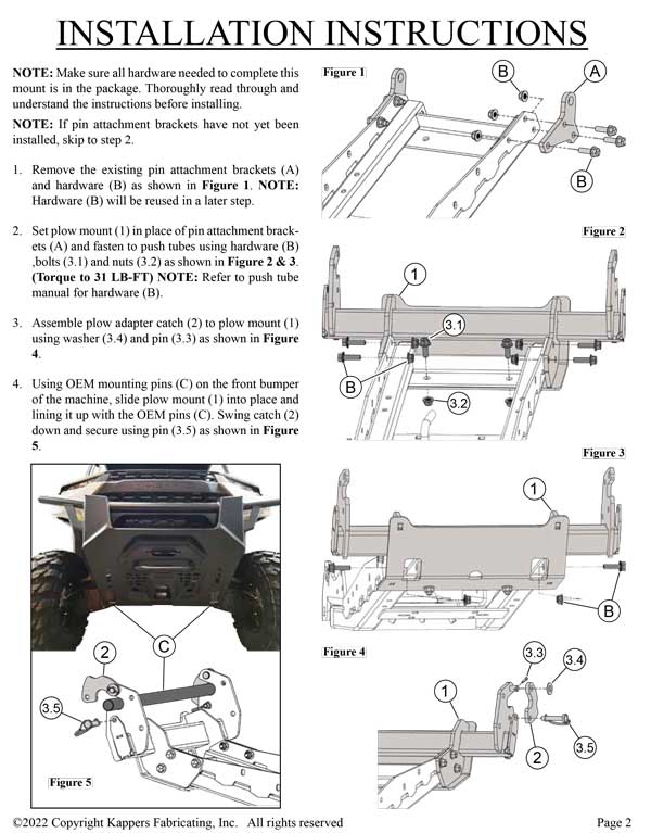 POLARIS 1000 Ranger EPS / 1000 Ranger Premium Full-Size 4x4 2020-2025 KFI Plow Mount 106345