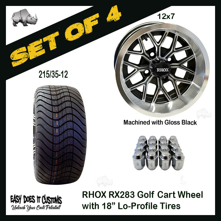 RX283 12" RHOX Wheels with 215/35-12 Lo-Profile Tire - SET OF 4