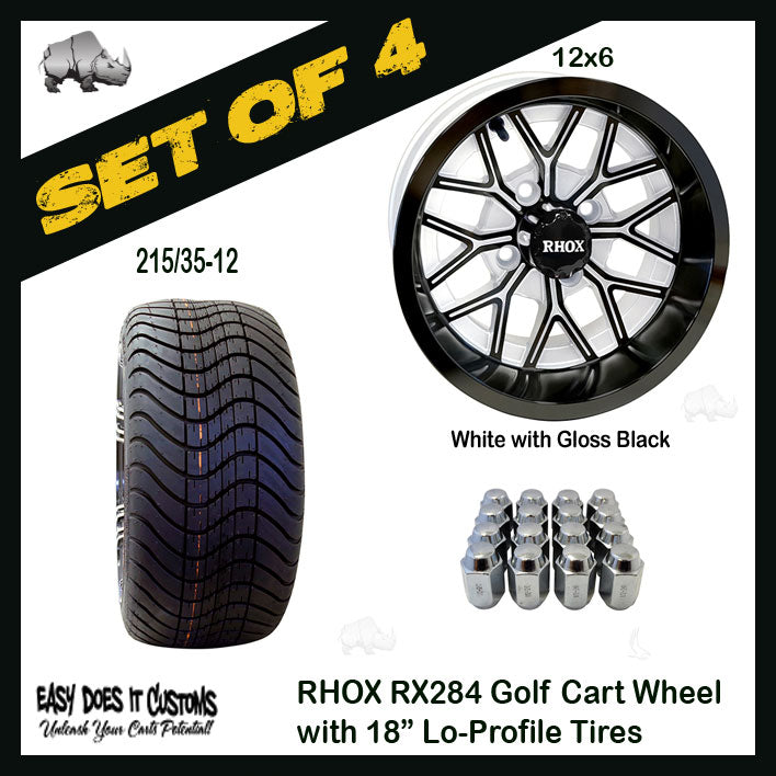 RX284 12" RHOX Wheels with 215/35-12 Lo-Profile Tire - SET OF 4