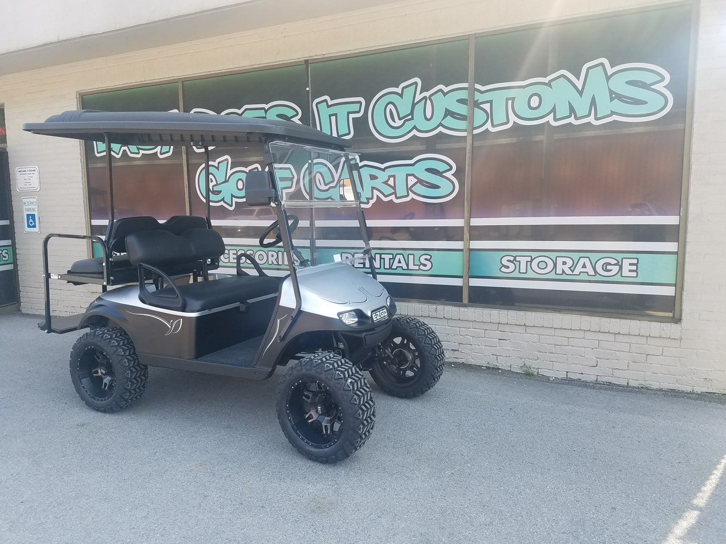 2014 Electric EZGO TXT Golf Cart - Black-N-Silver Matte - SOLD