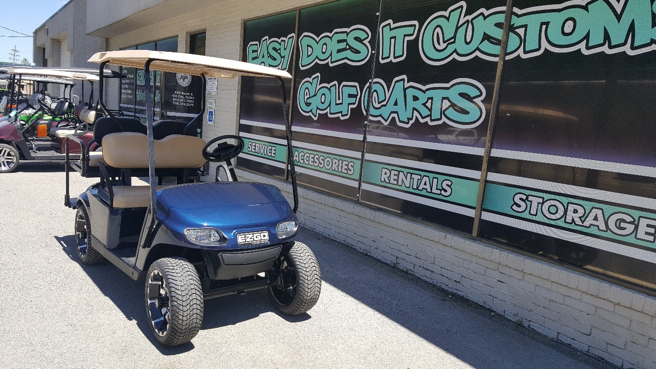 2015 EZGO TXT Electric Golf Cart with Patriot Blue Body - SOLD
