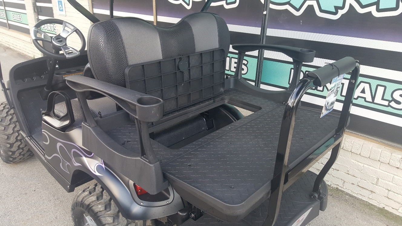 2015 EZGO TXT Electric Golf Cart with Purple Tribal Body - SOLD