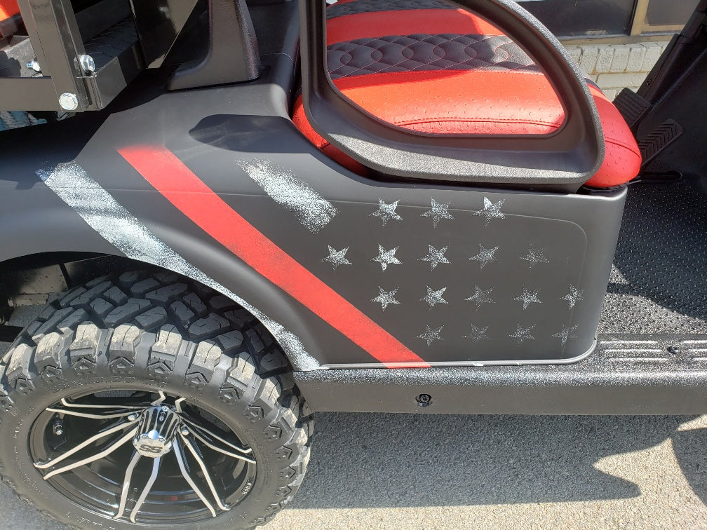 2018 EZGO RXV Golf Cart - Thin Red Line *SOLD*