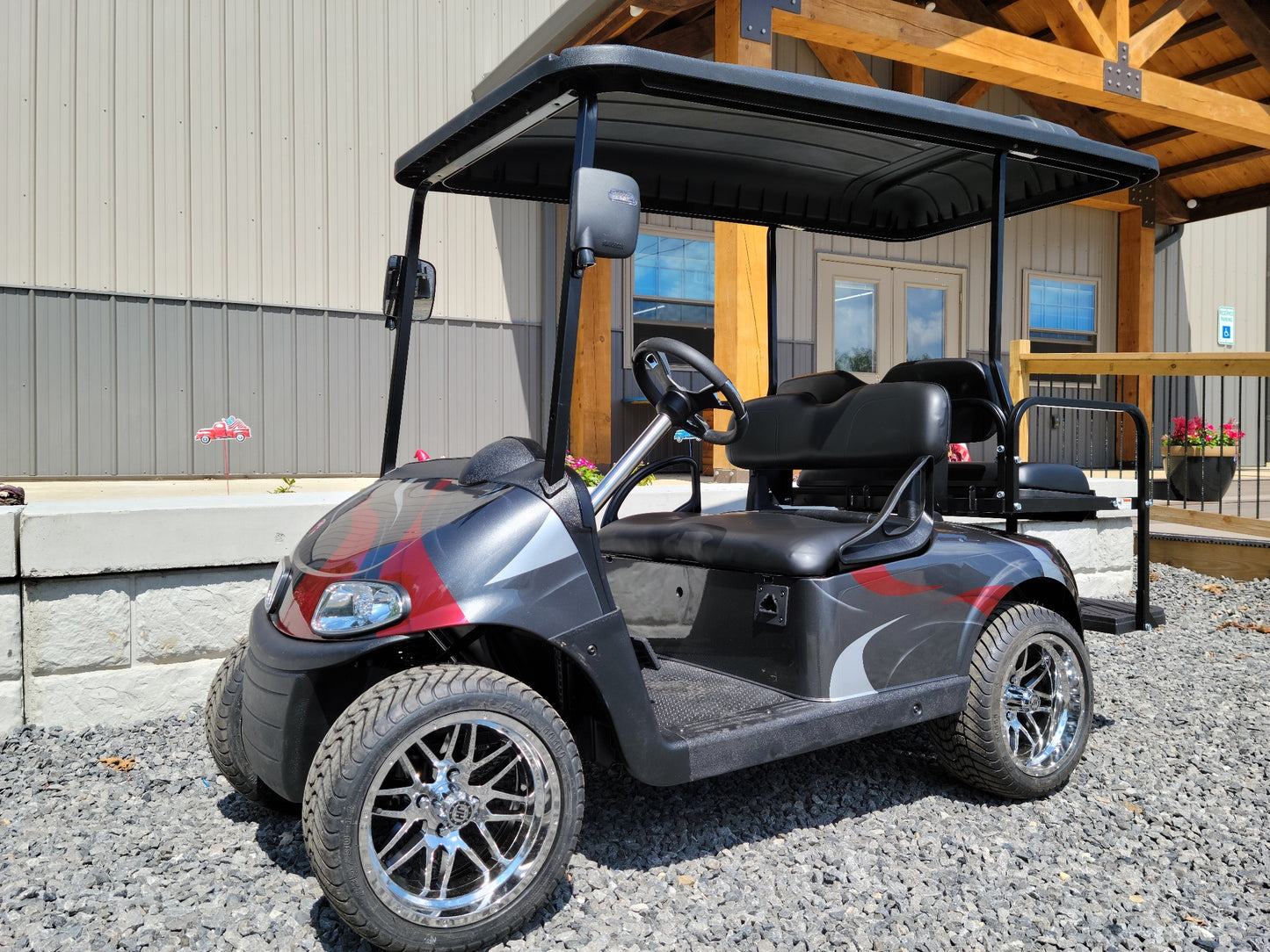 2017 EZGO RXV Electric Golf Cart - Custom Charcoal and Burgundy *SOLD*