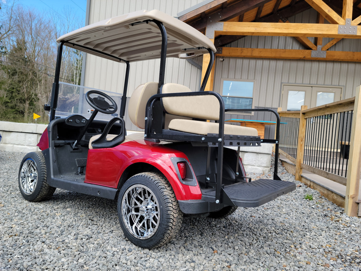 2018 EZGO RXV 48v - Inferno Red with Chrome Wheels *SOLD*