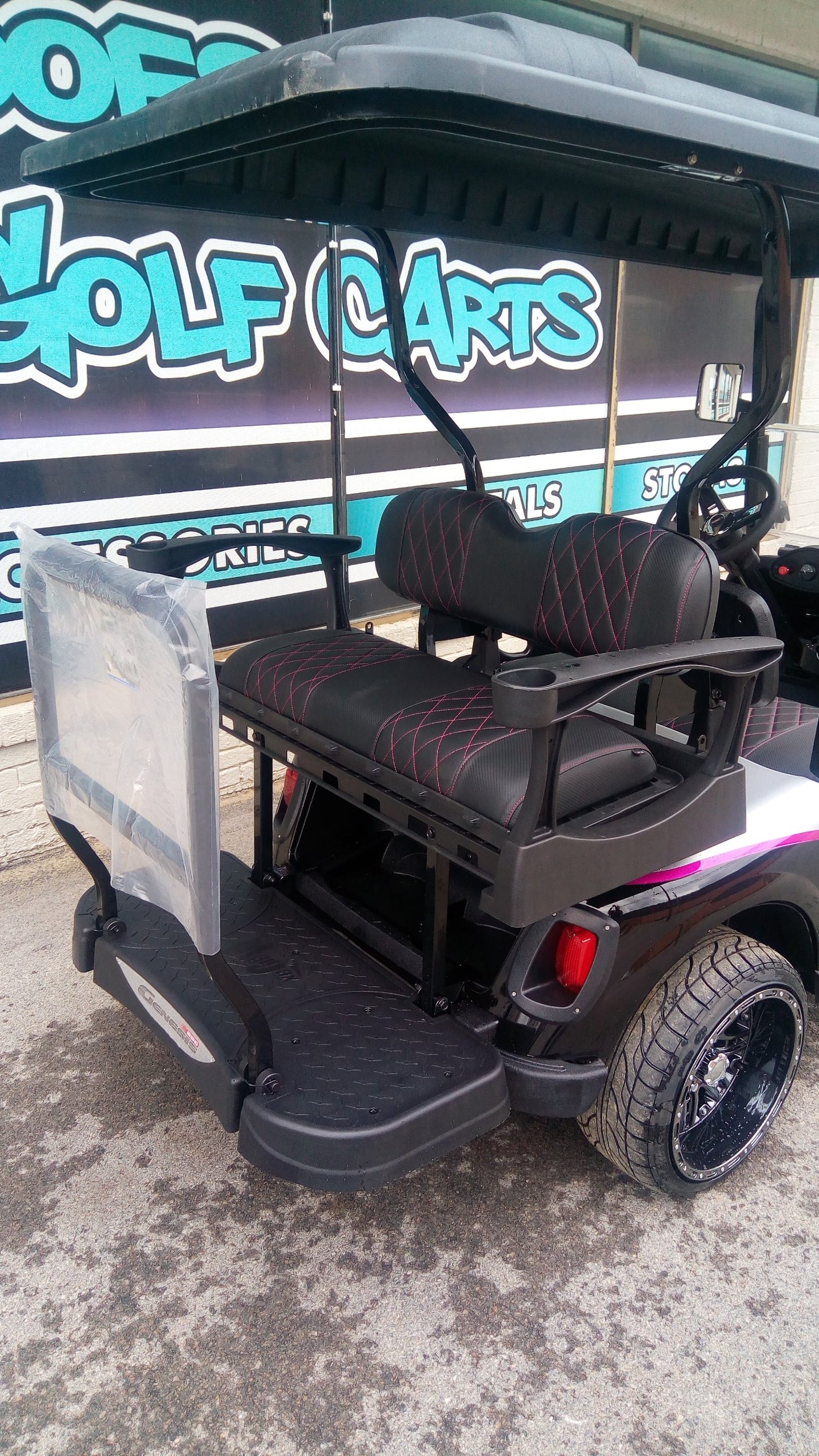 2015 Electric EZGO RXV Custom: Black-Silver-Pink *SOLD*