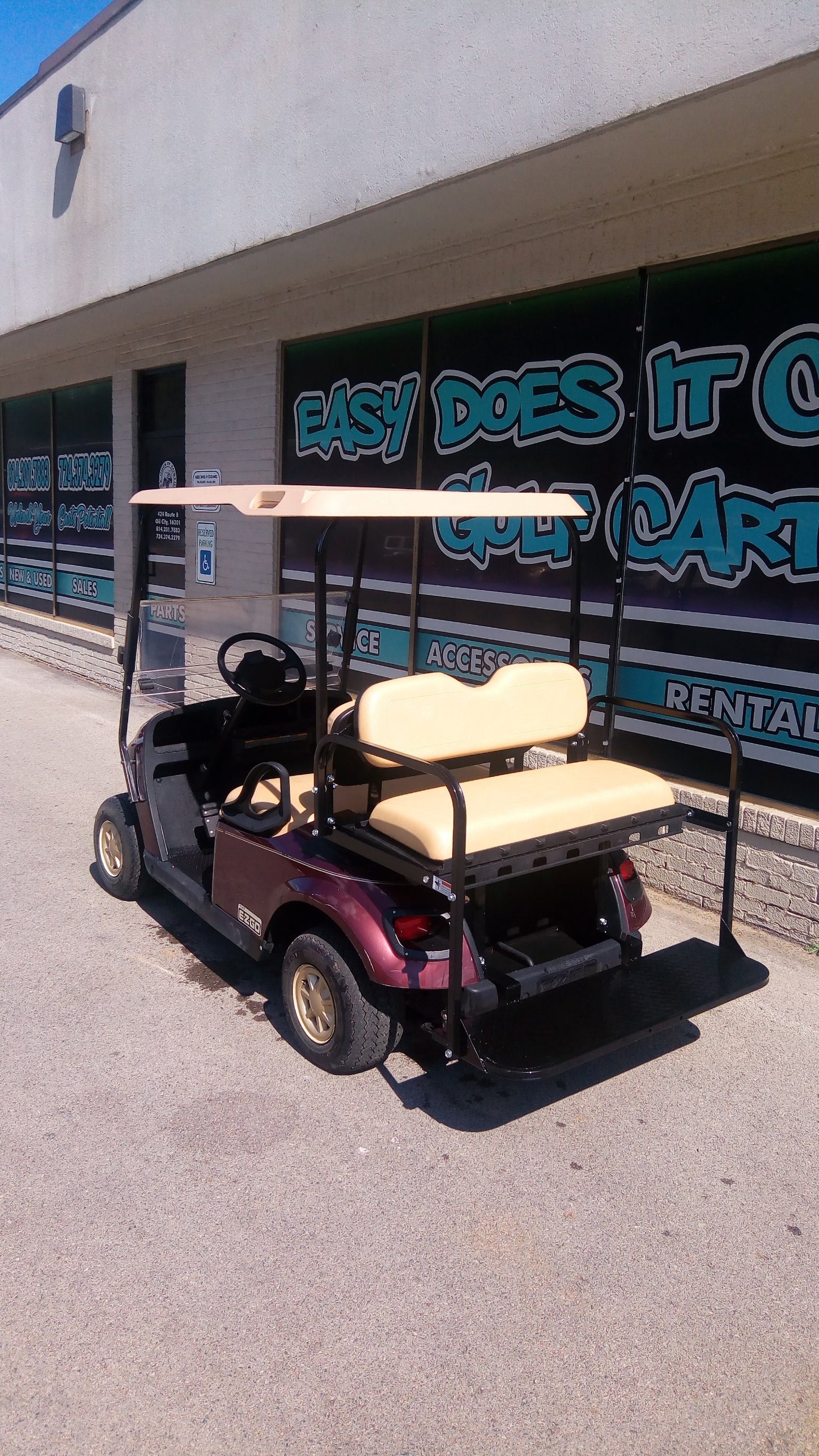 2015 Gas EZGO TXT Golf Cart - Burgundy *SOLD*