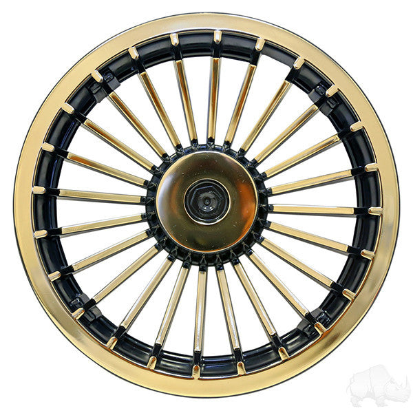 Wheel Cover, 8" Turbine Black/Gold