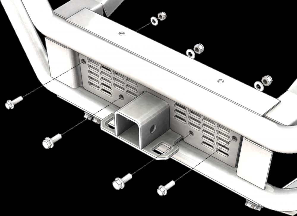 Polaris Ranger Upper 2 Inch Receiver KFI 100875 Installed