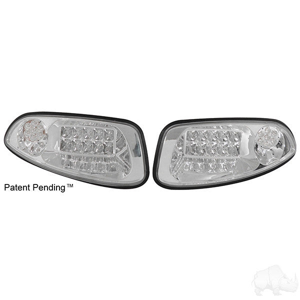 EZGO RXV LED Clear Factory Style Headlights with Bezels