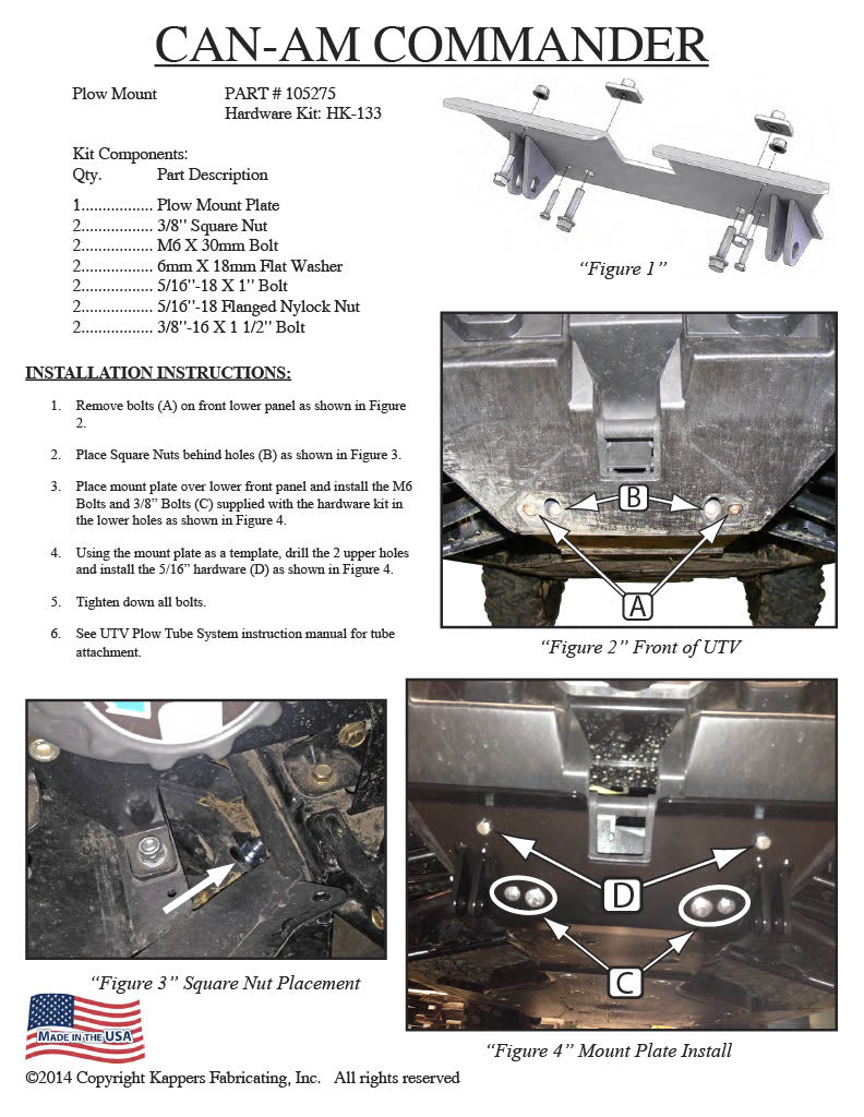KFI PLOW MOUNT KIT 105275
