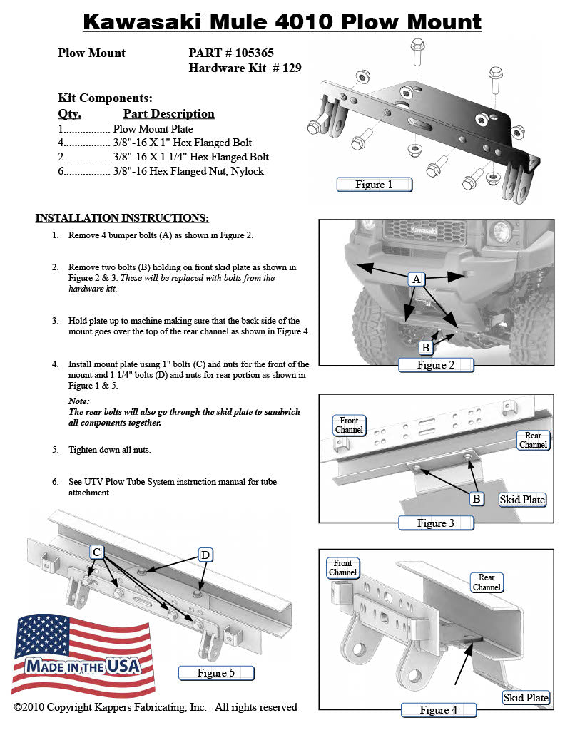 KAWASAKI UTV 4010 Mule 4x4 / Trans 4x4 2009-2025