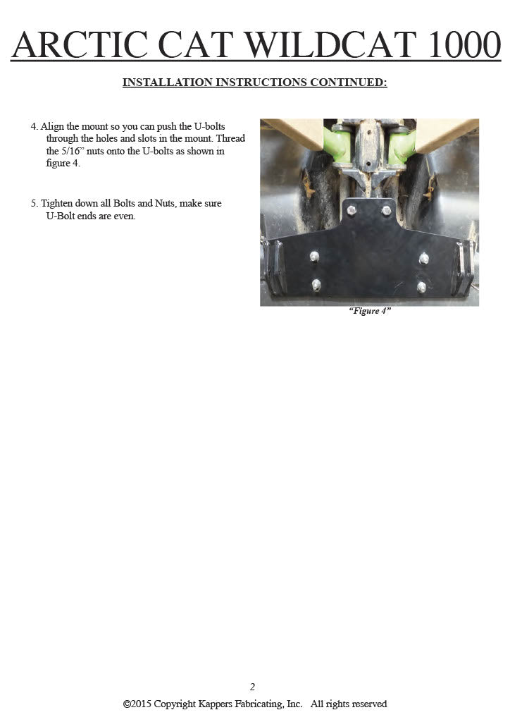 Textron Off-Road Wildcat 1000 - 2012-2017 ATV KFI Plow Mount 105655