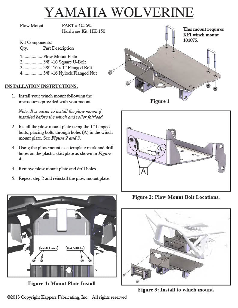 KFI PLOW MOUNT KIT 105695