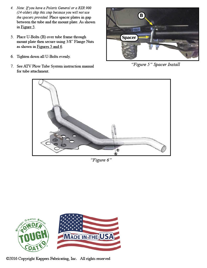 Polaris 900 RZR 4 - 2012-2014 ATV KFI Plow Mount 105785