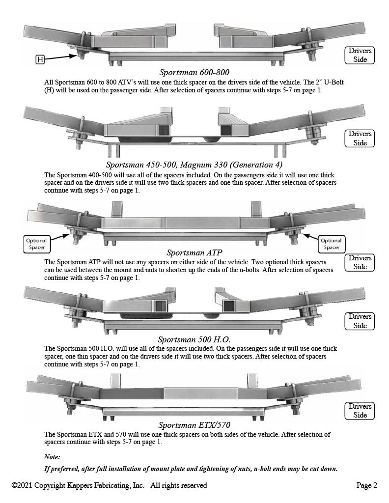 Polaris 330 ATP - 2004-2005 ATV KFI Plow Mount 106020