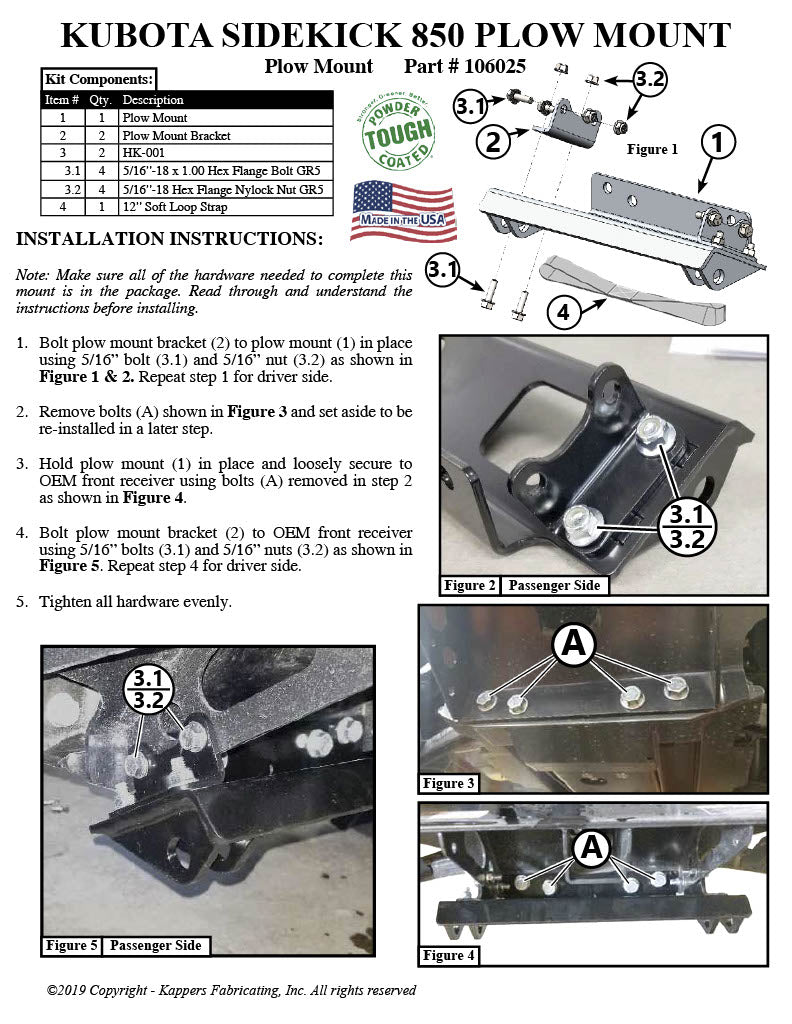 KUBOTA SIDEKICK 850 - All Years 106025