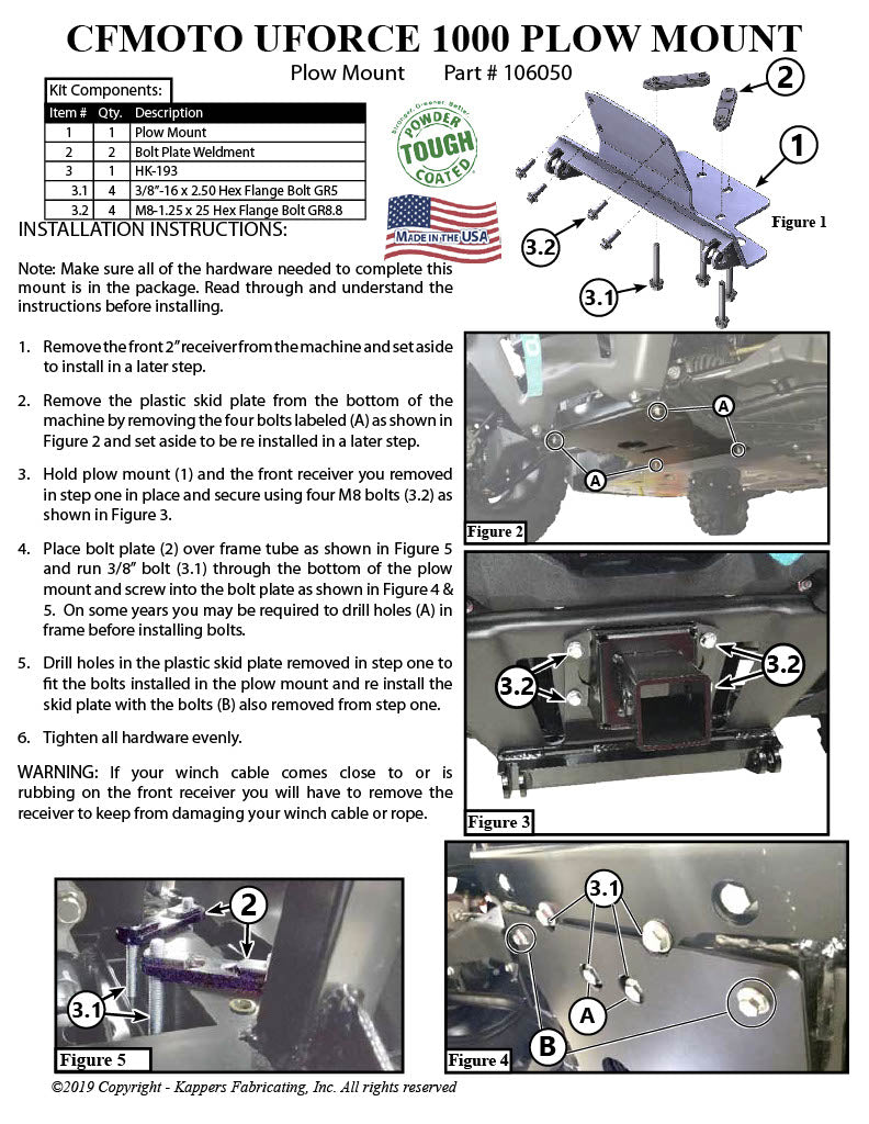 CFMOTO UFORCE 1000 2019-2024 - 106050