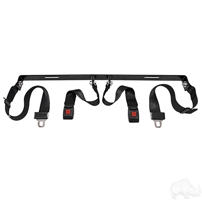 Seatbelt Kit includes (2) 60" Fully Extended Lap Seatbelts, Seatbelt Bracket and Hardware