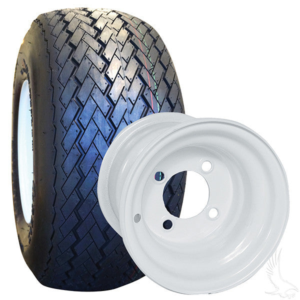 White Steel Wheel 8x7 Standard with RHOX Golf DOT, 18x8.5-8