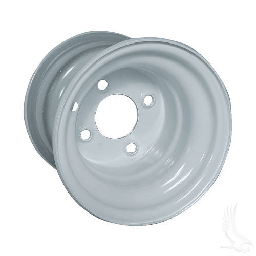 RHOX White 8" Offset Steel Golf Cart Wheels