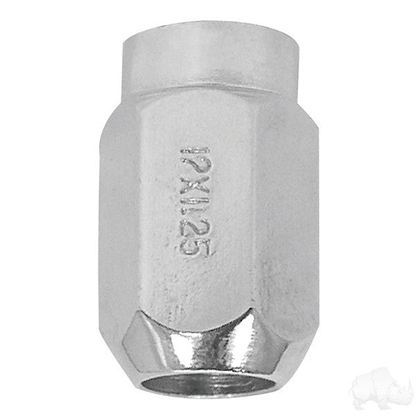 Chrome Closed End Metric 12mm-1.25, OD 3/4" Lug Nut