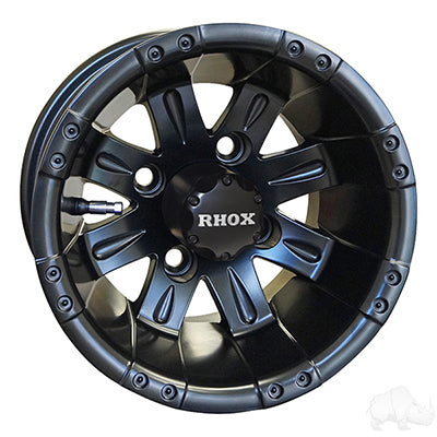 RHOX Vegas Matte Black 10" Aluminum Golf Cart Wheels