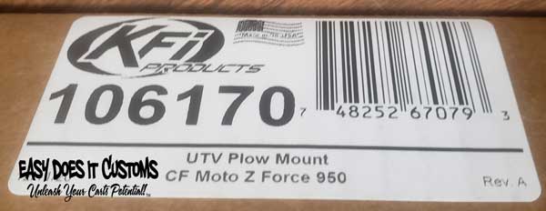 CFMOTO ZFORCE 950 HO (All) UTV 2022-2023 - KFI Plow Mount 106170