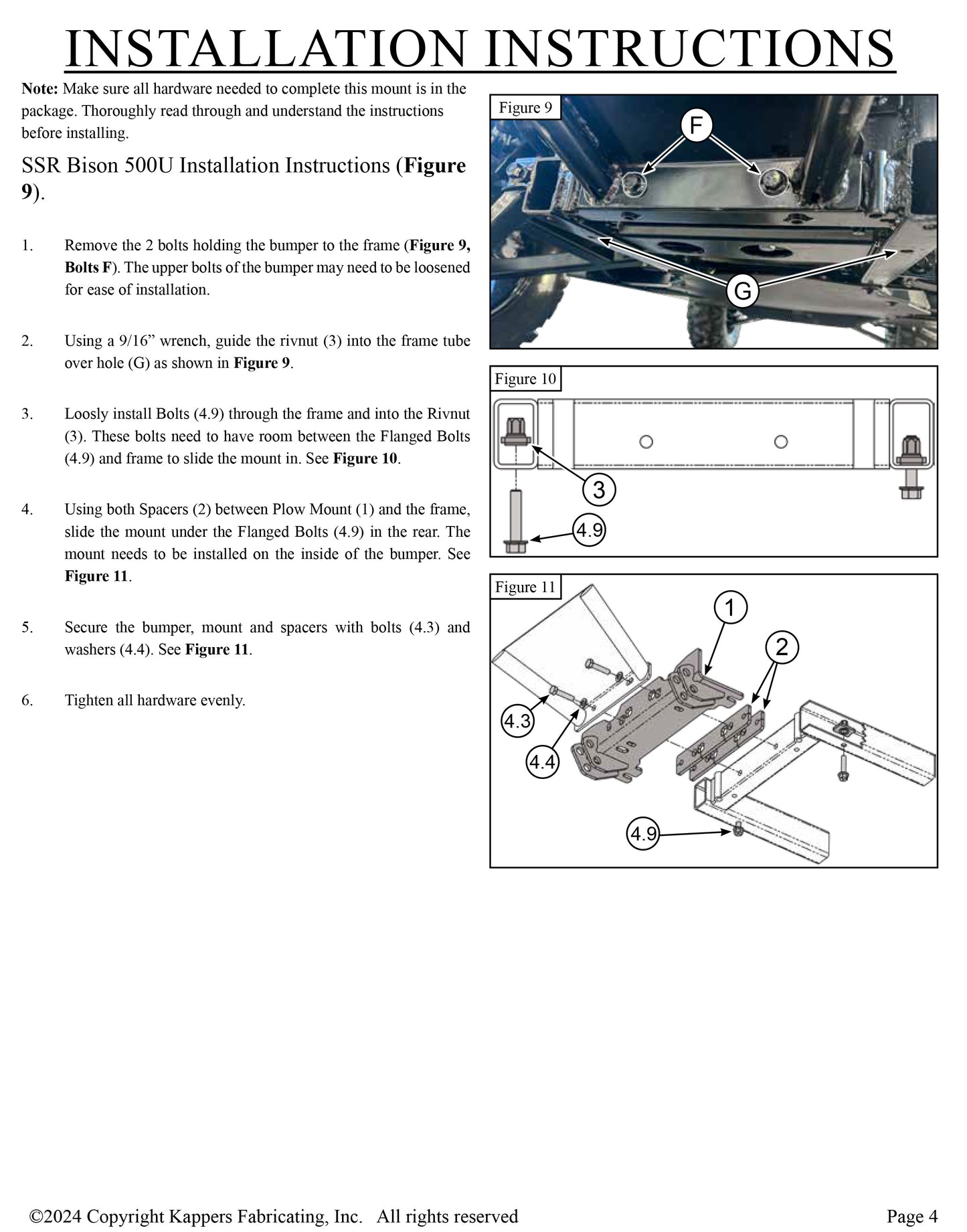 BMS Ranch Pony 700 EFI 2S / 4S KFI Plow Kit 106640