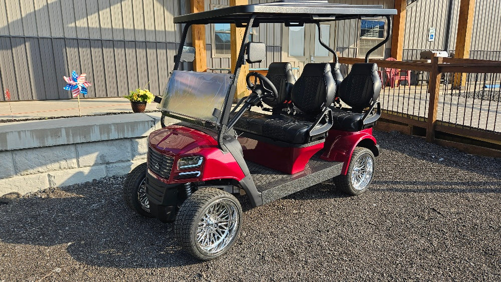 2024 Sierra AX4 - Lithium Granite Red with Black Seats and Chrome Wheels *SOLD*