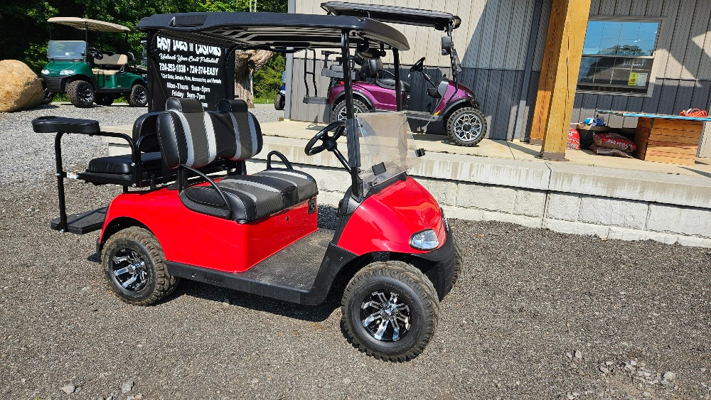 EZGO RXV 48v - New Flame Red body with Premium Seats