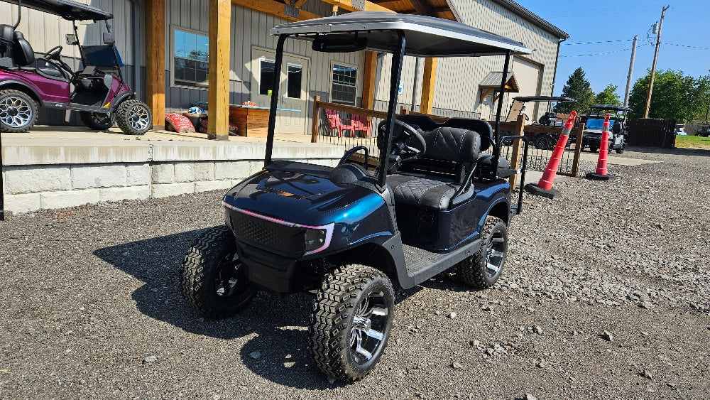 2018 Electric EZGO RXV Golf Cart - Deep Sea Metallic APEX Body