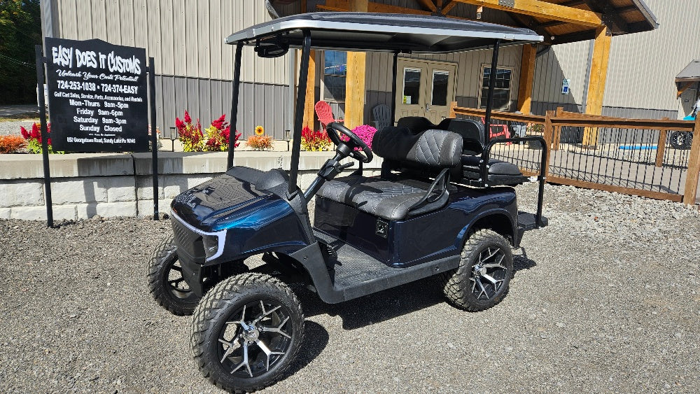 Electric EZGO RXV Golf Cart - Deep Sea Metallic APEX Body