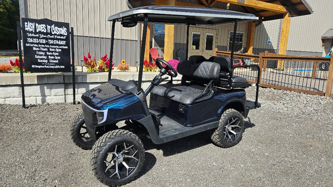 Electric EZGO RXV Golf Cart - Deep Sea Metallic APEX Body