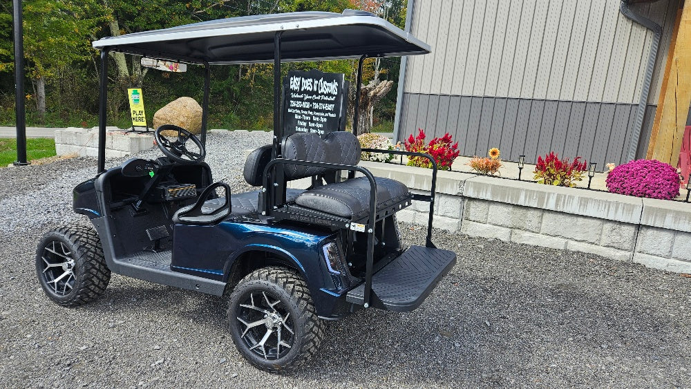 Electric EZGO RXV Golf Cart - Deep Sea Metallic APEX Body