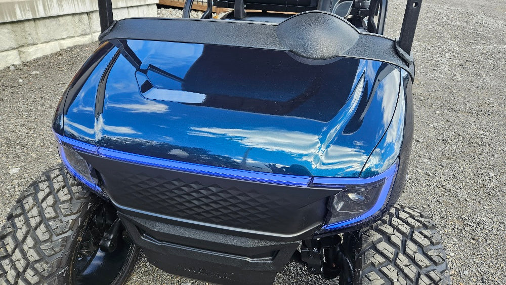 Electric EZGO RXV Golf Cart - Deep Sea Metallic APEX Body