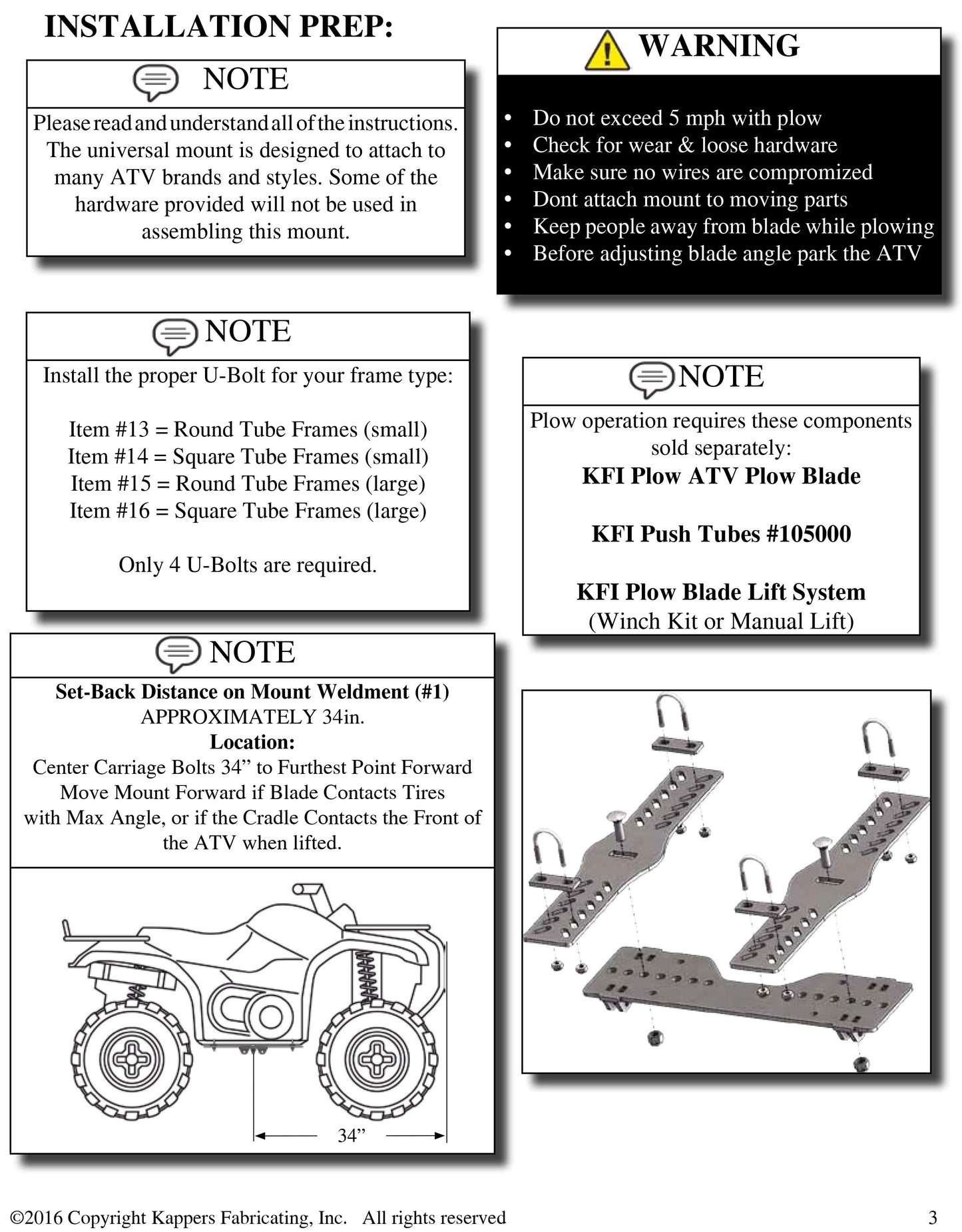 Hisun Forge 550 - 2016 ATV    KFI Plow Mount 105745