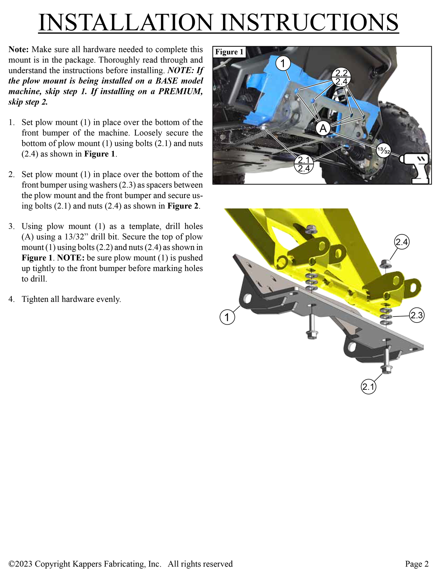 Polaris Ranger Pro XD Mid-Size 2022-2023 - KFI UTV Plow Mount 106400