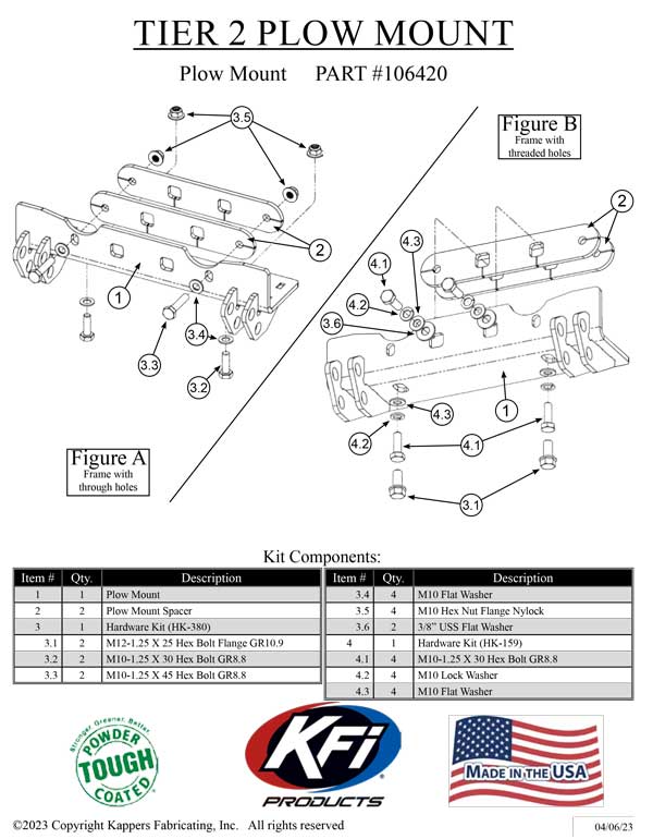 HISUN Sector 750 - Sector 750 Crew - All Years - KFI Plow Kit 106420