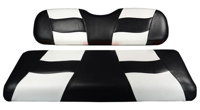 BLACK/WHITE RIPTIDE TWO-TONE REAR SEAT CUSHION SET (G150)