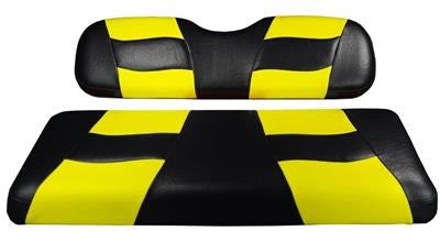 RIPTIDE Black/Yellow Two-Tone Seat Cover for Club Car Preced
