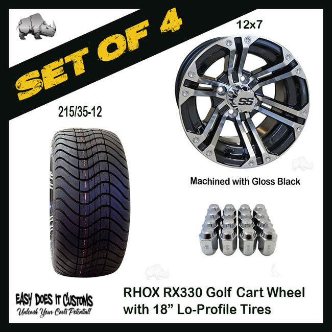 RX330 12" RHOX Wheels with 215/35-12 Lo-Profile Tire - SET OF 4