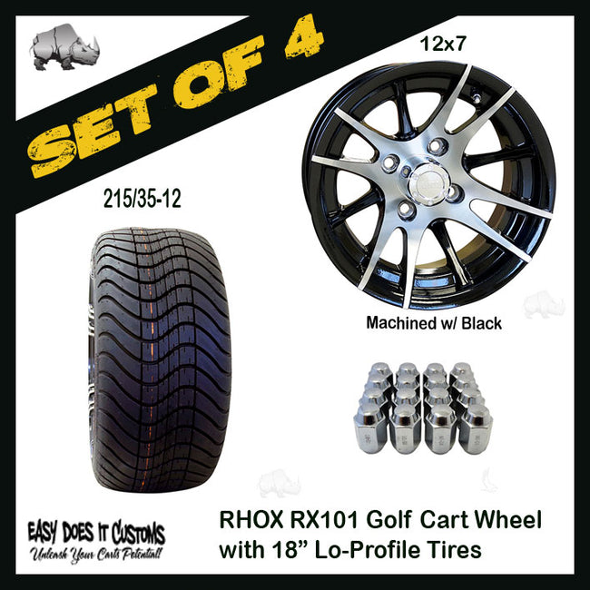 RX101 12" RHOX Wheels with 215/35-12 Lo-Profile Tire - SET OF 4