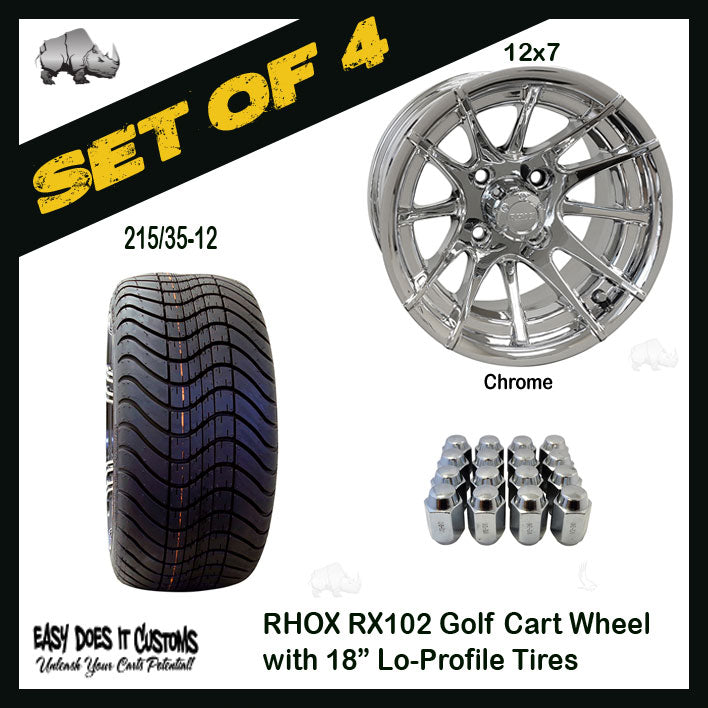 RX102 12" RHOX Wheels with 215/35-12 Lo-Profile Tire - SET OF 4