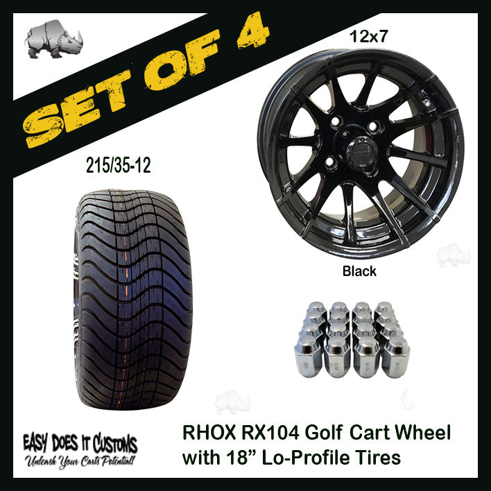 RX104 12" RHOX Wheels with 215/35-12 Lo-Profile Tire - SET OF 4
