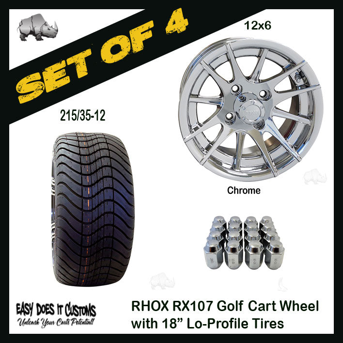 RX107 12" RHOX Wheels with 215/35-12 Lo-Profile Tire - SET OF 4